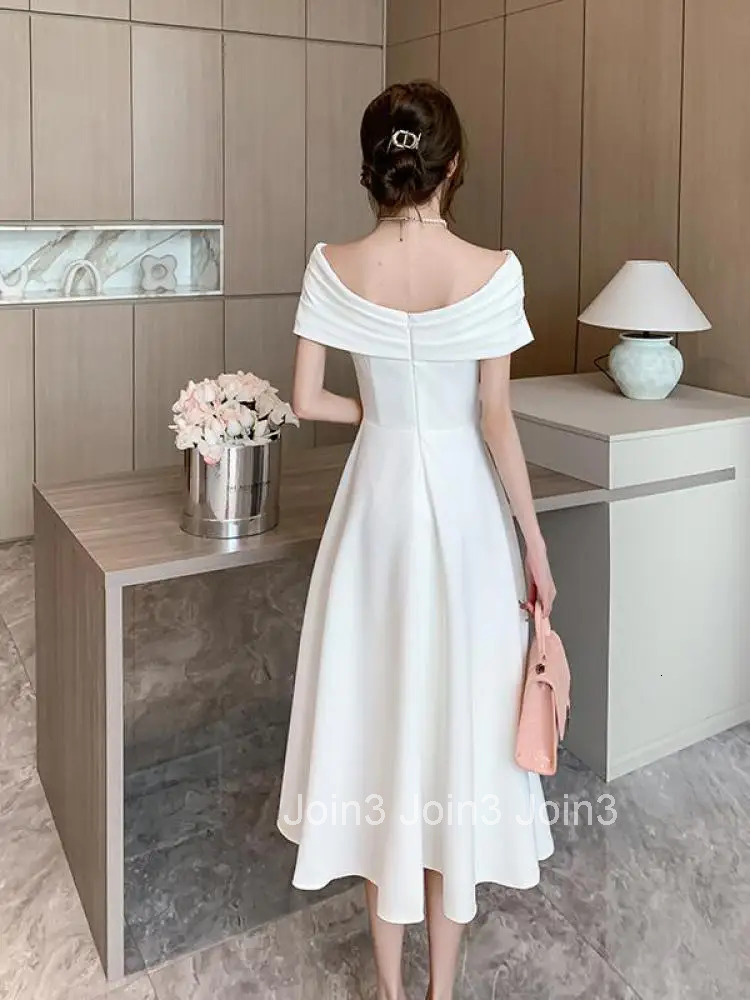 Elegant Evening Dress For Women Sleeveless Fashion Fairy Birthday Party Dress Solid Midi New Summer Sexy Engagement Dresses