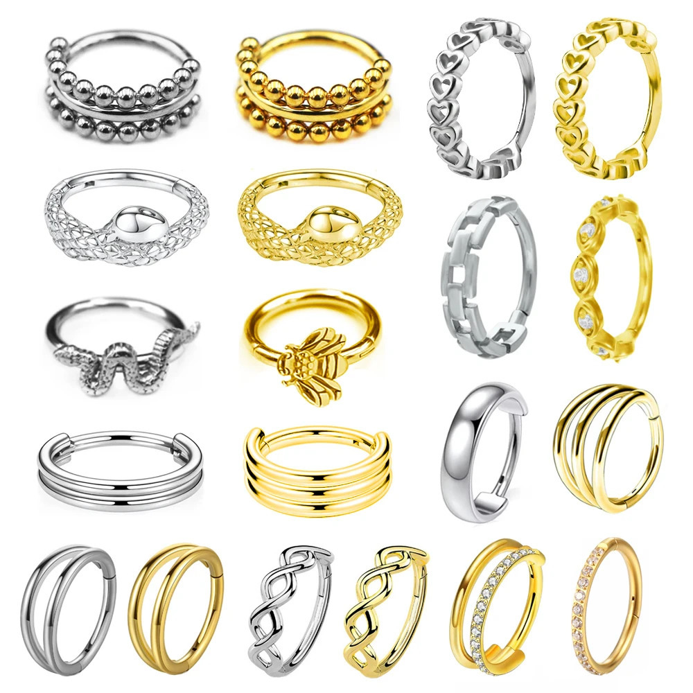 Conch Piercing Bee Earring Tragus Helix Cartilage Nose Ring 316L Stainless Steel Clicker Body Daith Piercing Jewelry For Women 250805