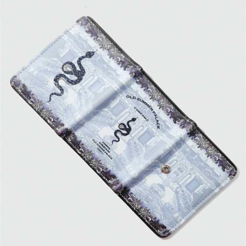 1pc Gothic Style Dark Snake Printed Wallet New Fashion Vintage Coin Purse Leather Mens Aesthetic Short Card Wallet XJ250806