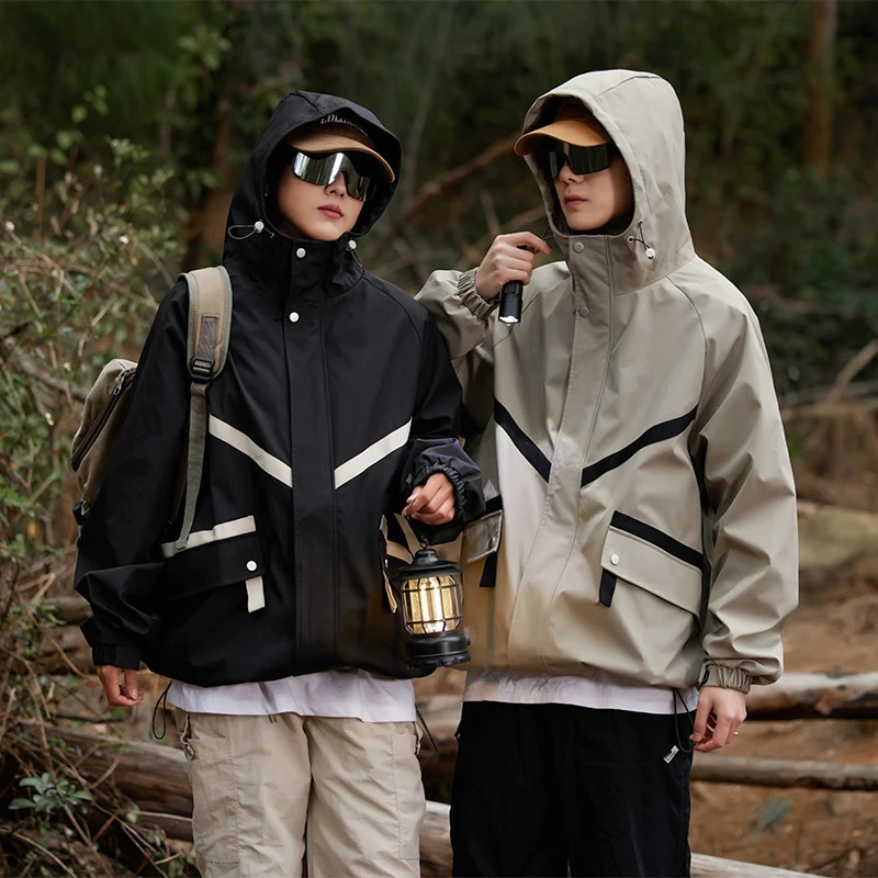 Breathable Men Hiking Casual Windbreaker Jacket Waterproof Outdoor Ski Hoodie Coat Women Lightweight Spring Autumn Outerwear 250806