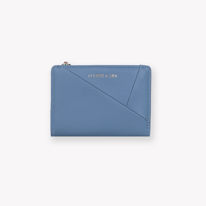 New Women's Ins Style Simple Elegant Short Wallet Diagonal Design Multiple Card Slots Coin Purse for Women