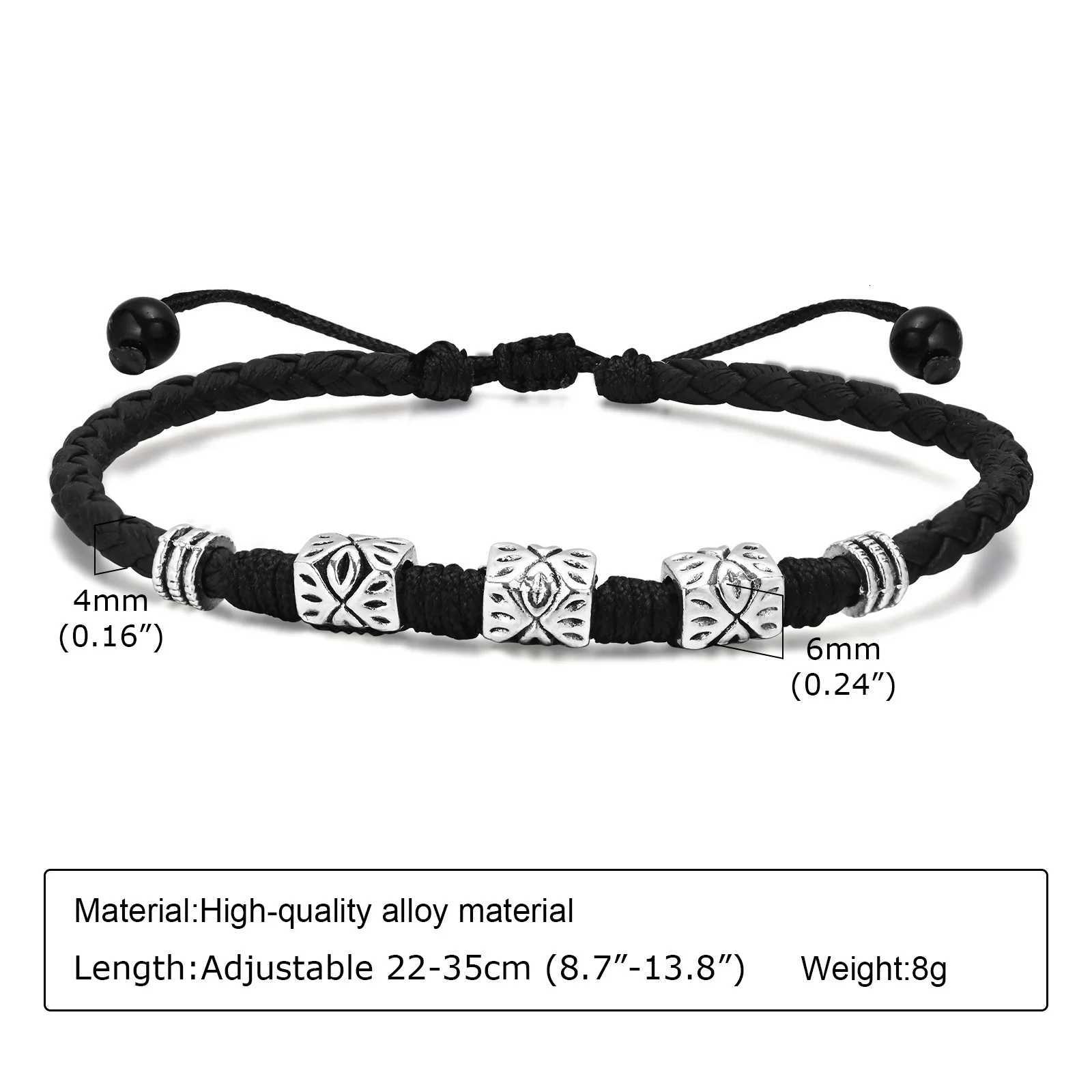 Ankle for Men Handmade Braided Black Rope Chain Anklets Gift for Man Boys Casual Summer Beach Holiday Surfer Jewelry Y250805