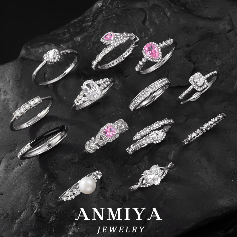 925 Silver Jewelry for Women Adjustable Rings Set Wholesale Bulk Wedding Engagement Jewelry