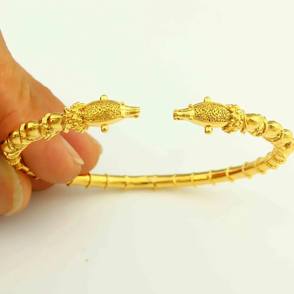 Dragon Bracelet For Women Men Gold Color Bangle jewelry Ethiopian/USA/African Animal bracelet bangles Items 250805