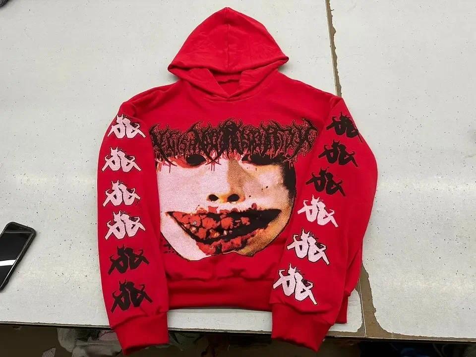 Men's Hoodies Harajuku Vintage Drolandmiller Gothic Women Goth Streetwear Tops Couples Sweatshirt Grunge Oversized Hoodie Clothes