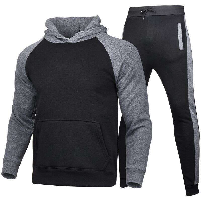 Designer Leisure High Quality Clothing New Color Matching Plus Veet Hooded Pullover Loose Trend Men's Raglan Sleeve Sports Sweater Suit