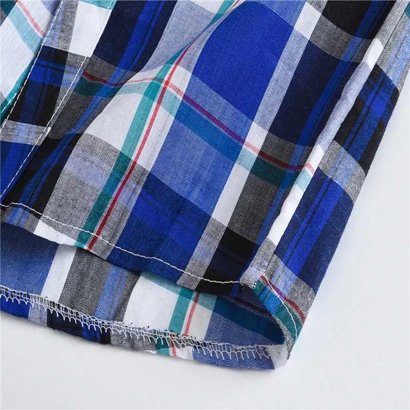 2-7Y Classic Boys Plaid Shirts Short Sleeve Kids School Clothes Children Clothing Sweatshirt Teenage Top Boys Shirt Cotton X250806