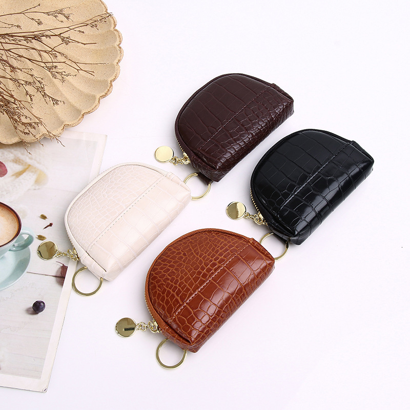New Stone Pattern Mini Purse Short Zipper Coin Wallet Japanese and Korean Card Holder