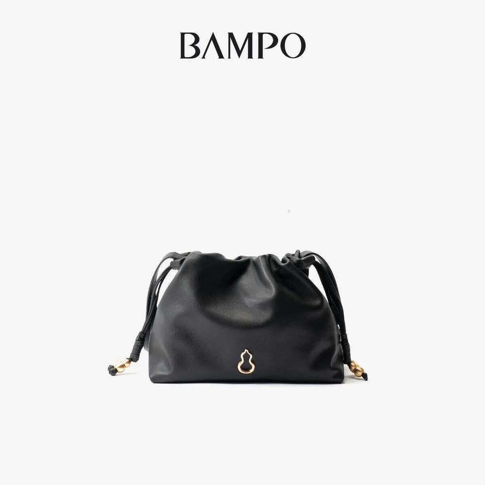 BAMPO 2025 New Fashion ful Cloud Small Size Top Grain Leather Underarm Single Shoulder Garbage Crossbody Bag