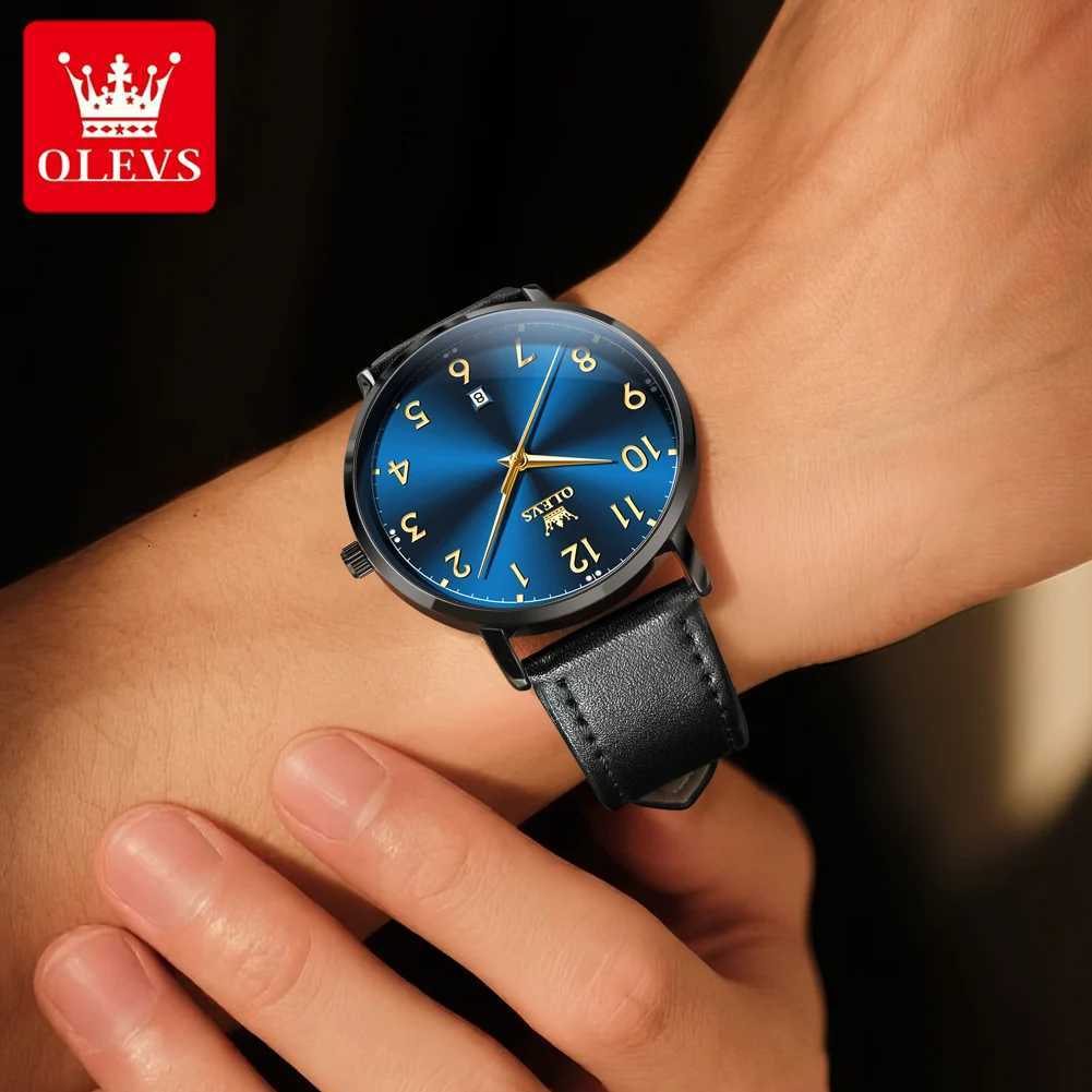 Top Brand OLEVS New 5653 Man Minimalist Fashion Quartz for Men Digital Dial Auto Date Waterproof Mens Wristwatches W250806
