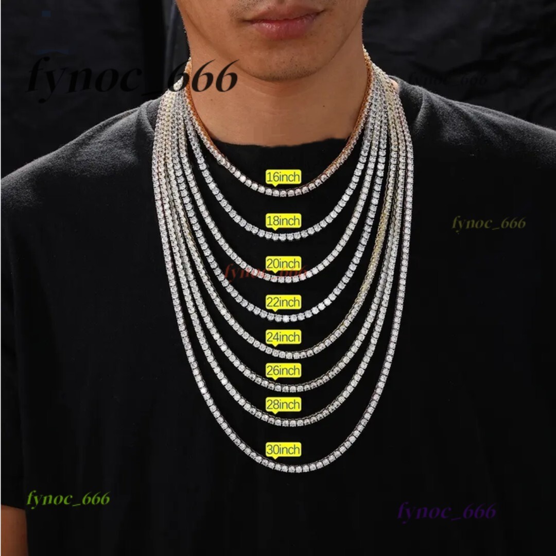 925 Silver Moissanite Tennis Chain Fashion Jewelry with Iced Out 3mm 4mm 5mm New Style Silver Necklace