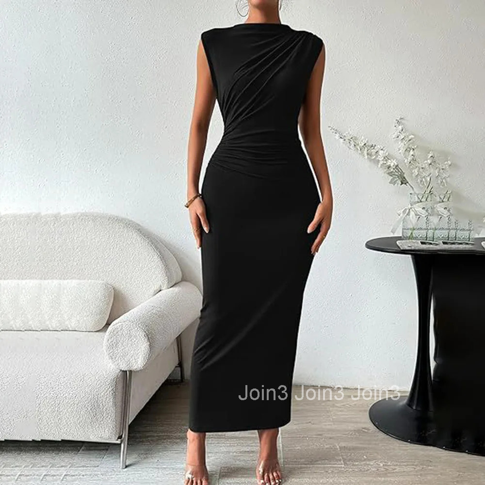 Elegant Long Party Dresses For Women Summer Fashion Slim Sleeveless Bodycon Maxi Pencil Dress Casual