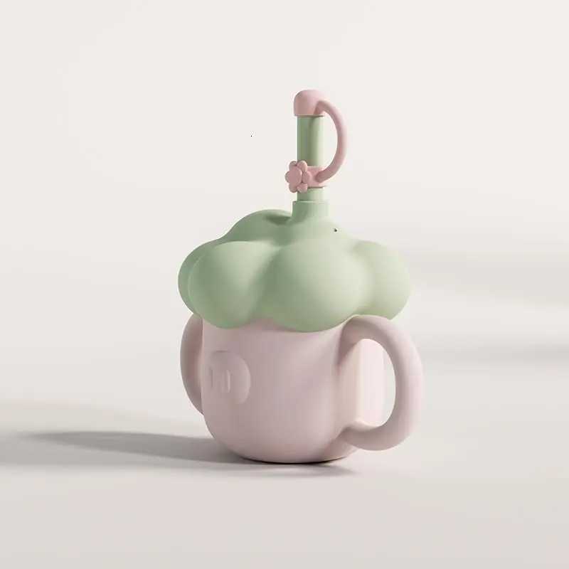 Banshil Baby Learning Feeding Cup Kid Feeding Drinkware Straw Bottles Anti-Hot Leakproof Silicone Tableware Toddler Water Bottl X2508061