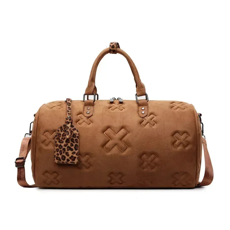 Fashion Crease Large Capacity Travel Bag PU Texture Thickened Durable Luggage Bag Multifunctional Yoga Swimming Sports Bag 250806