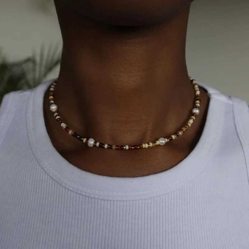 1234567 Bohemian Colorful Beads Chain Fashion Necklaces White Heart Pendant Jewelry For Women Valentines Accessories N0463 Y250805