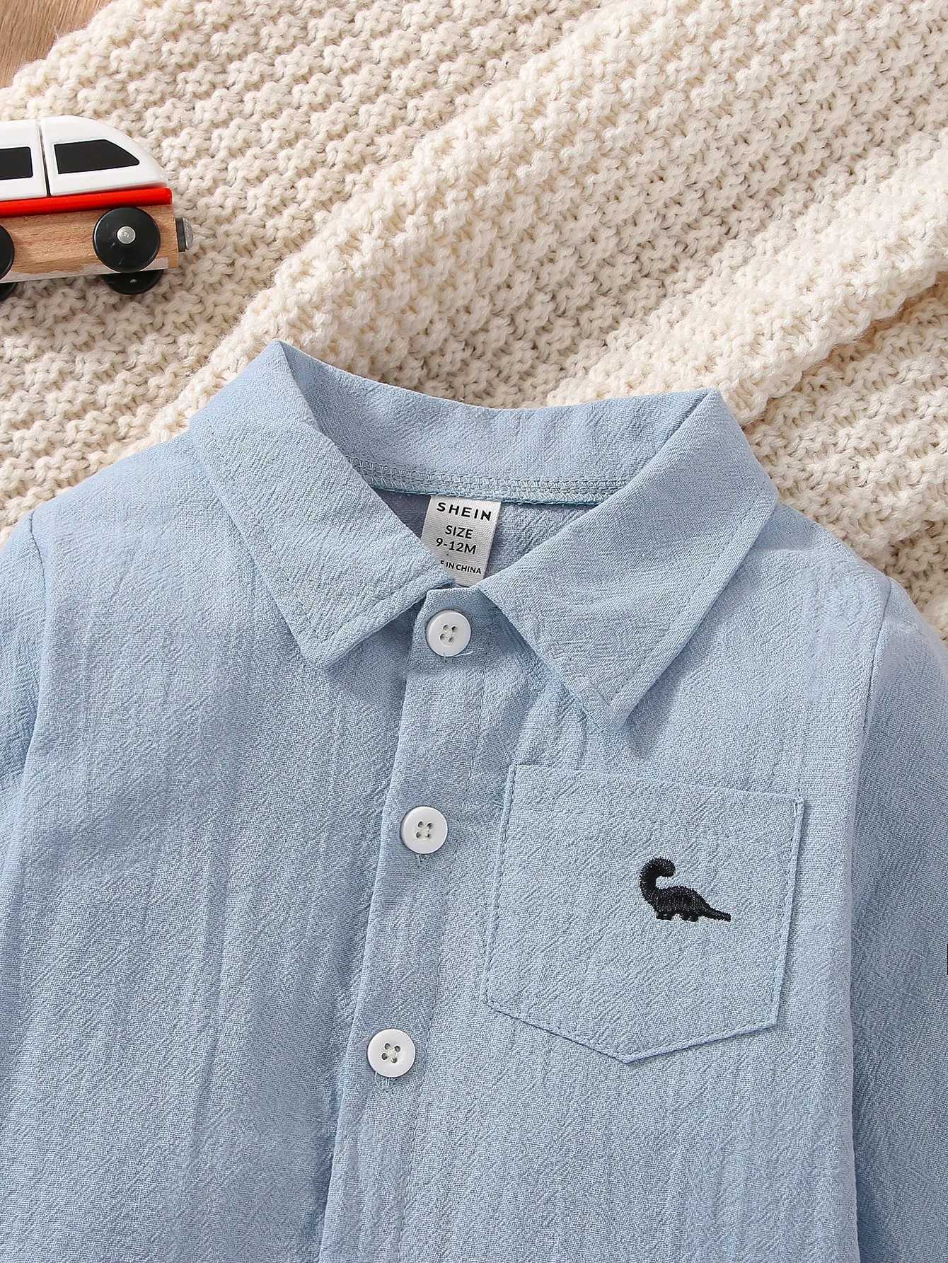100% Cotton Long-Sleeved Shirts for Newborn Baby Boys Solid-Colored Tops Simple Casual Comfortable and Soft Shirts X250806