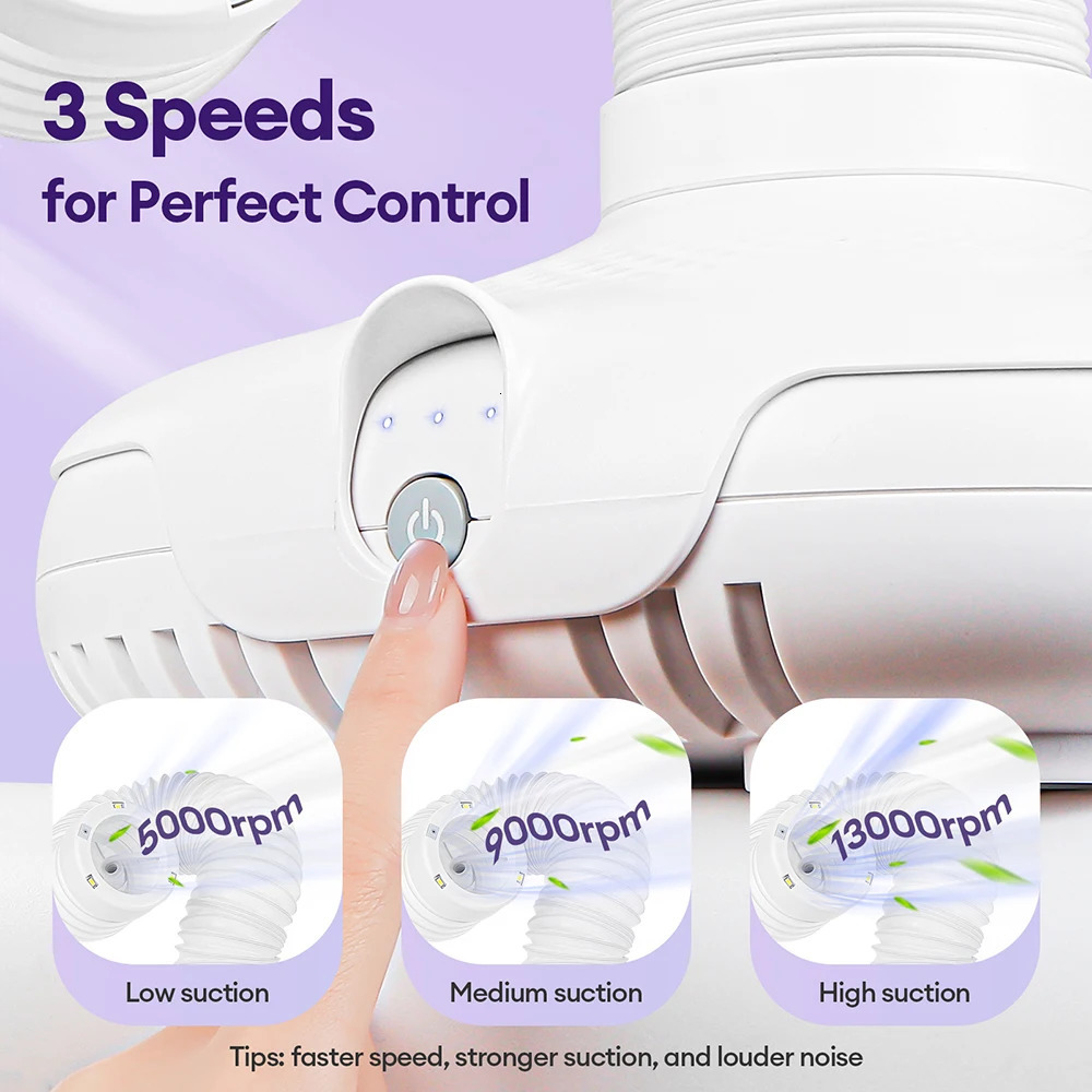 130W Super Suction Brushless Nail Dust ctor Powerful Nail Dust Collector Nail Art Manicure Fan Vacuum Cleaner With 2 Filter 250729