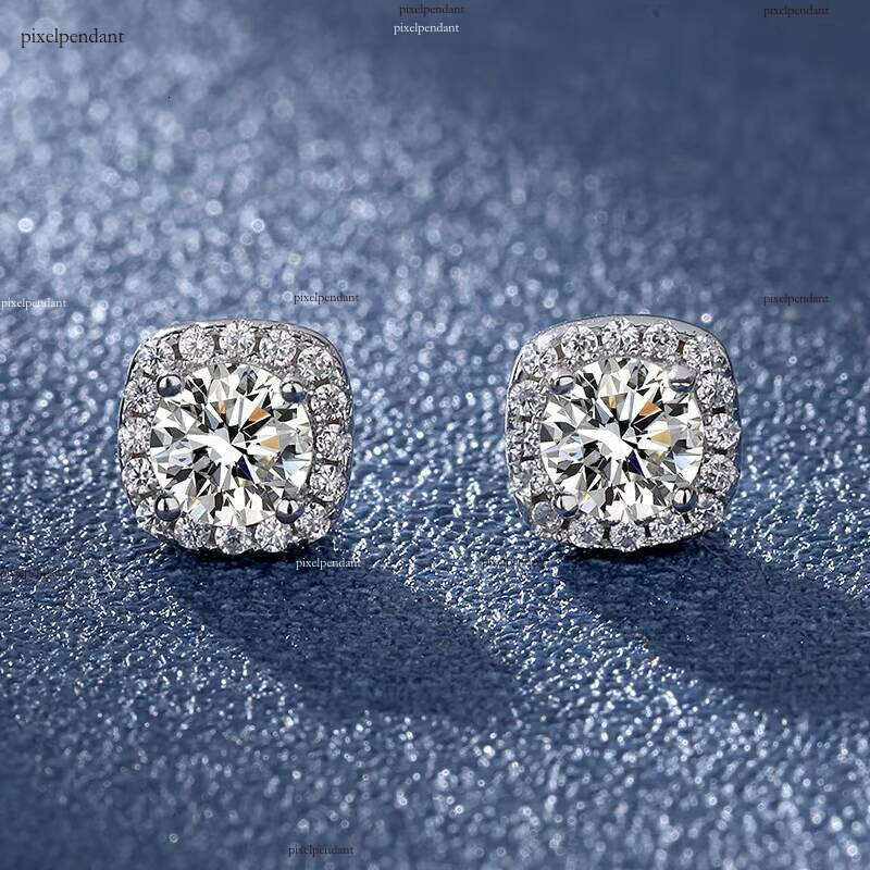 VVS1 Square for Women, Pure Sier Sandstone, Carat D Color Earrings with Sandstone