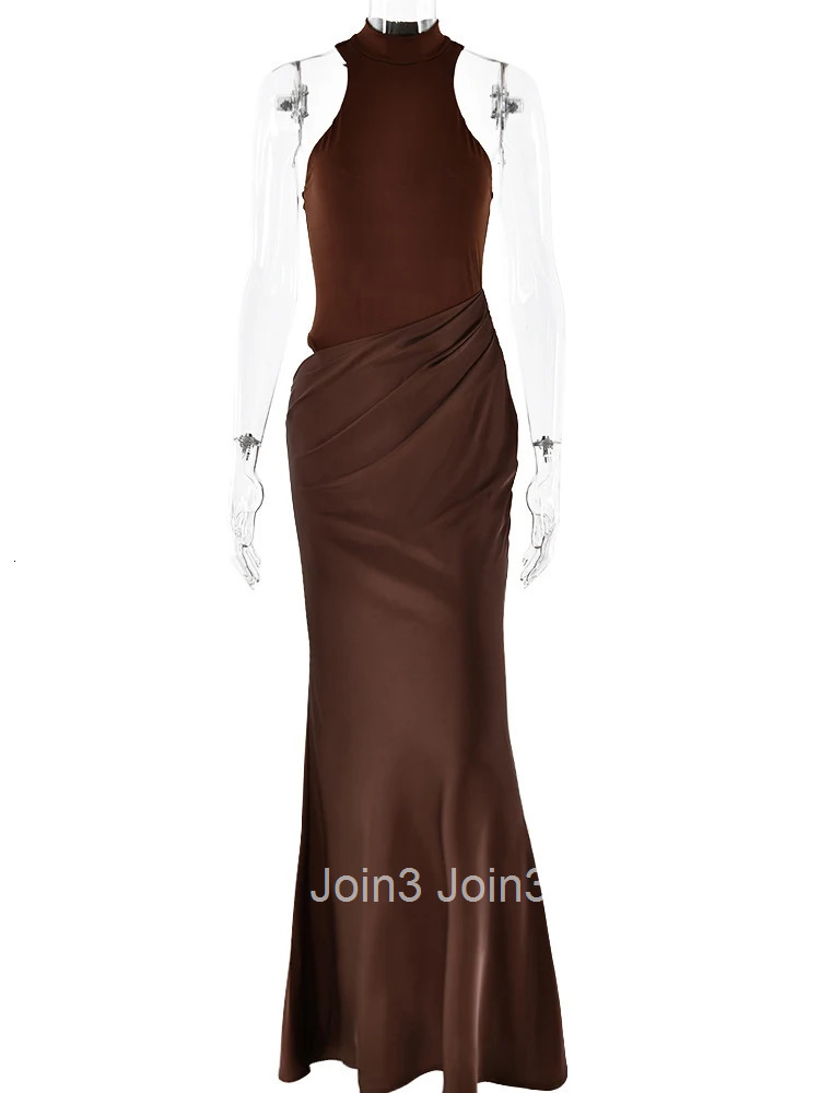 Satin Sexy Hollow Out Women Maxi Dress Black Sleeveless High Waist Dress Female Autumn Skinny Elegant Party Clubwear