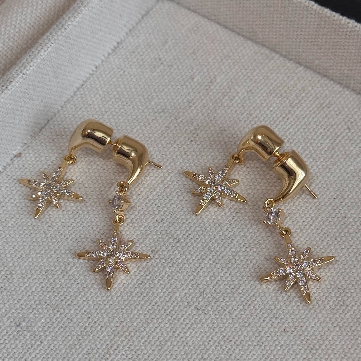 Y2K Sweet And Cool Spicy Girl Zircon Octagonal Star Earrings, Free Shipping, Designer Women's Luxury Jewelry, Personalized Rhinestone Fashion Acc
