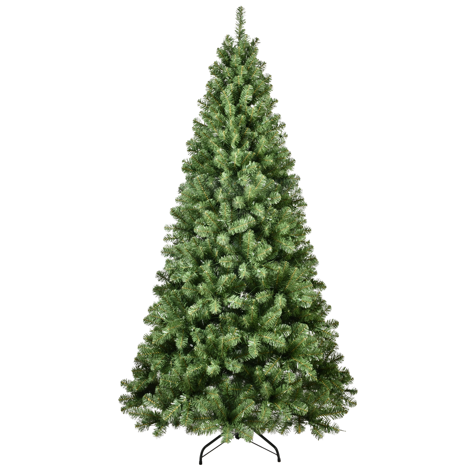Prelit PVC Christmas Tree with Warm White Lights, Memory Wire, Green, Foldable Base, for Holiday Decorations 2025