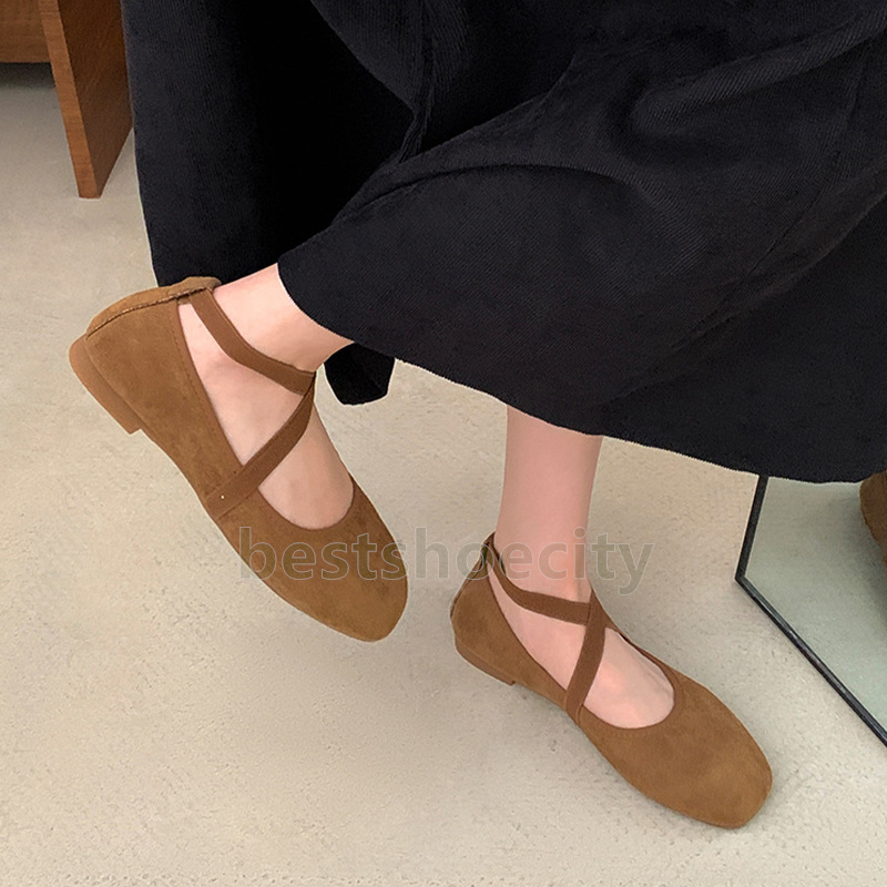 designer shoes low heels loafers womens ballet flats fashion black red pink brown mint green elegant round toe durable non-slip commute mary jane shoe