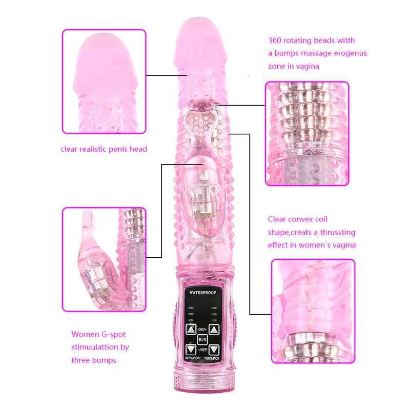 Rabbit Dual Motor Realistic Dildo Clitoral Stimulator Erotic G-Spot Vibrator Adult Women's Sex Toy