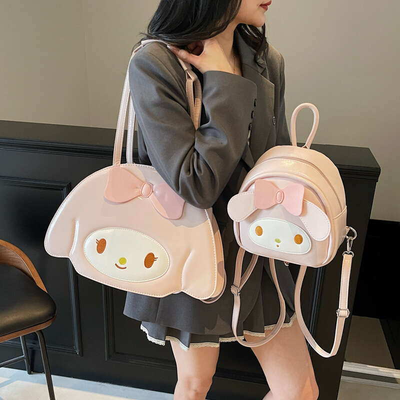 High-Quality Fashion Bowknot Handbag and Shoulder Bag for Women Cute Cartoon Fresh Patchwork Backpack