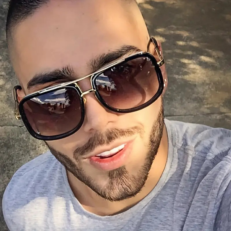 Free Shipping 2025 New Designer Sunglasses American Trendy Thick Frame Sunglasses For Men Outdoor Travel Beach Sunglasses Foreign Trade Street Style G