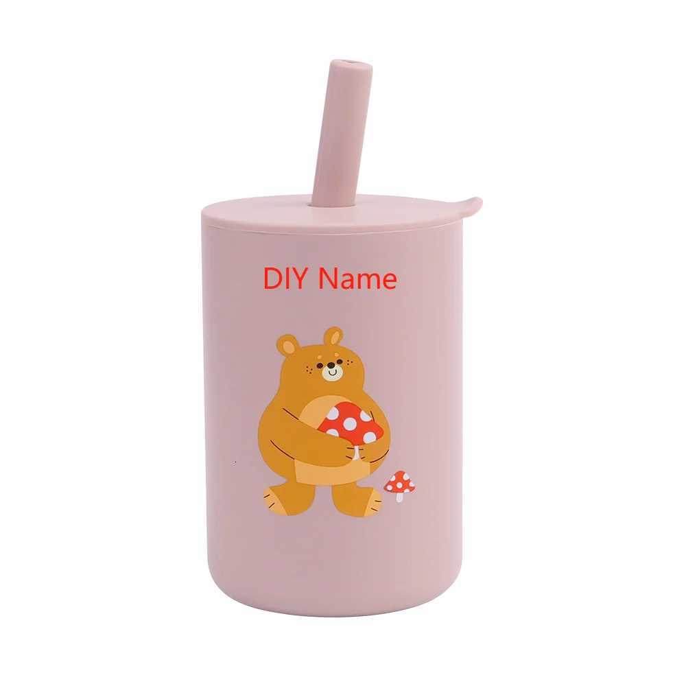 Baby Feeding Drinkware Straw Cup Baby Learning Feeding Bottles Anti-Hot Leakproof Silicone Tableware Toddler Water Bottle X2508061