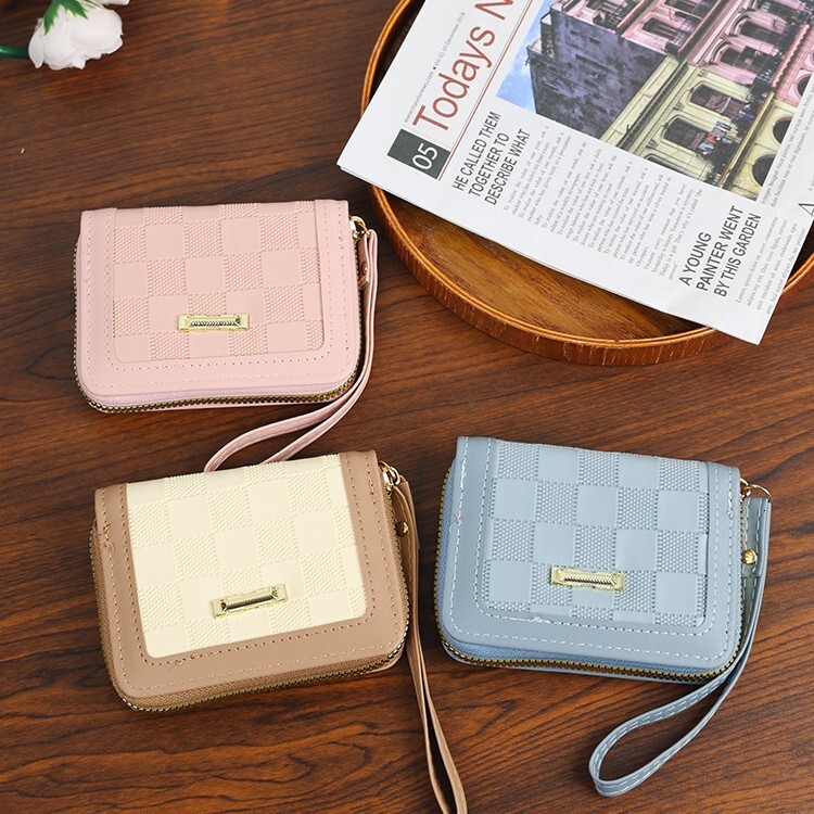 Short for Women New Fashion Simple Coin Purse Mini Small Wallet Multi-Card Slots Portable