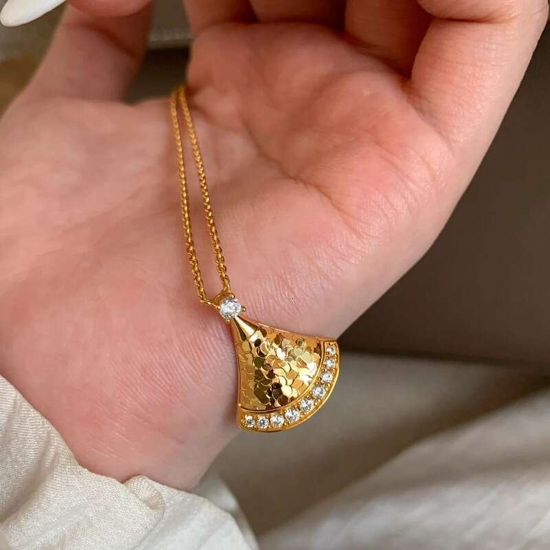 French Light High-End Ice Crystal Mini Dress with Dia Necklace and Earrings Palace Style Versatile Exquisite Set