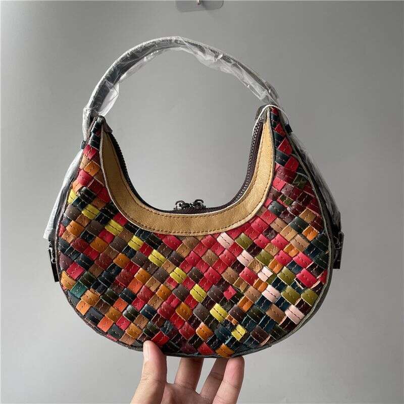 Designer Bag Tote Shoulder Bag New Top Layer Cowhide Ethnic Style Woven Fashion Underarm Single Crossbody Women S Genuine Leather