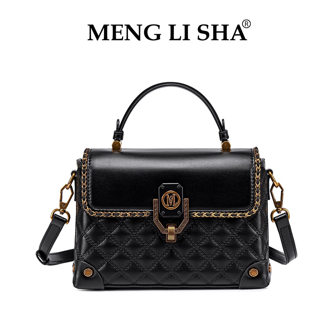 MENG LI SHA 2025 new niche design fashion Rhombus handbox bag women commuting large capacity all one-shoulder crossbody bag
