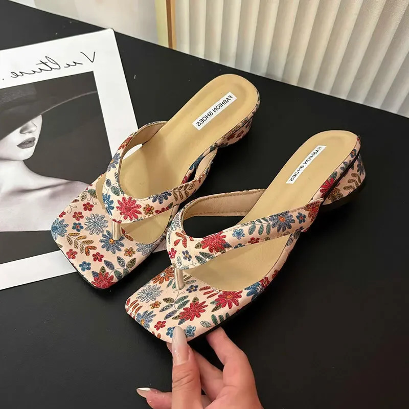 Summer Clip Toe Women Slippes 2025 Fashion Elegant Wedges Heel Slides Shoes Ladies Casual Outdoor Beach Flip Flops Sandalias 250731