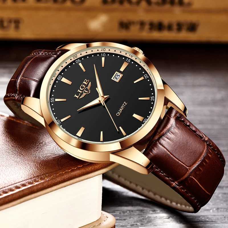 LIGE Military For Men Fashion Business Men Casual Leather Sport Waterproof Mens Quartz Watches Reloj Hombre W250806