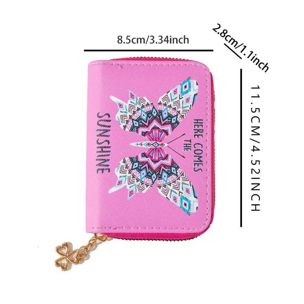 Fashionable Butterfly Printed Wallet Multi Functional Multi Slot Card Wallet Short Cute Womens Handbag XJ250806