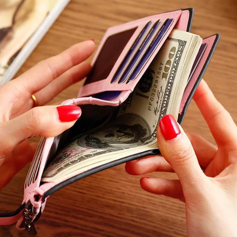 New Leather Women Wallet Hasp Small and Slim Coin Pocket Purse Women Wallets Cards Holders Luxury Brand Wallets Designer Purse XJ250806