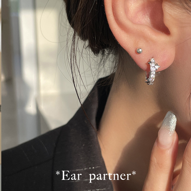 Free Shipping Designer Luxury Jewelry New Women's High-end Zircon Earrings Niche Sense Pure Silver Needle Ear Accessories