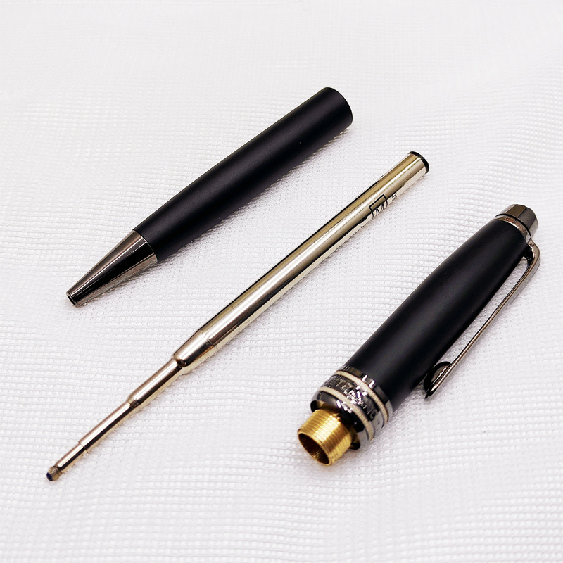 Classics 163 Ballpoint Pen Matte Black Metallic Design Fountain Pens Writing Gift Office Supplies With Serial Number
