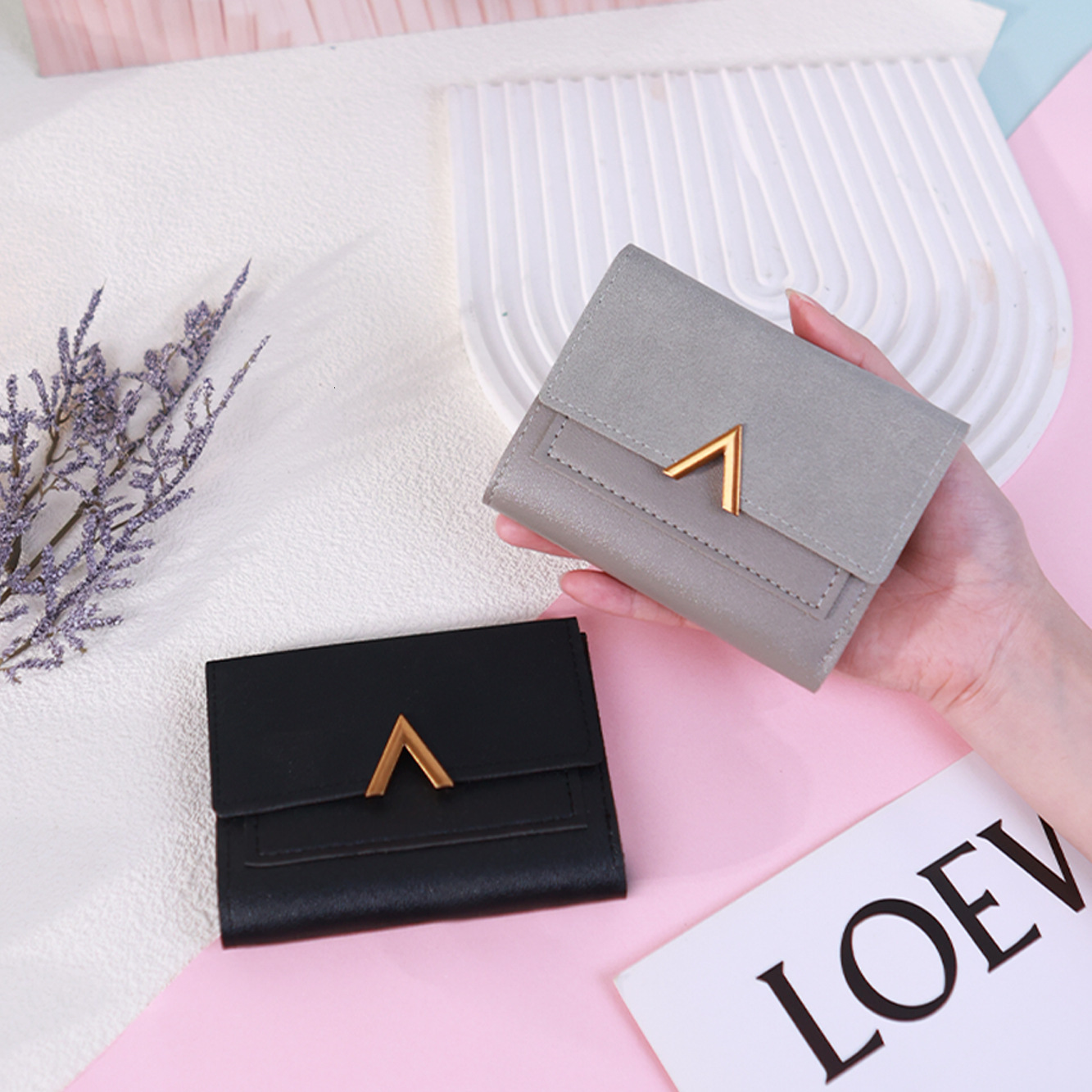 New Fashion Simple Women's PU 70% off Short Wallet Money Clip Multi-Card Slot Card Holder Coin Purse