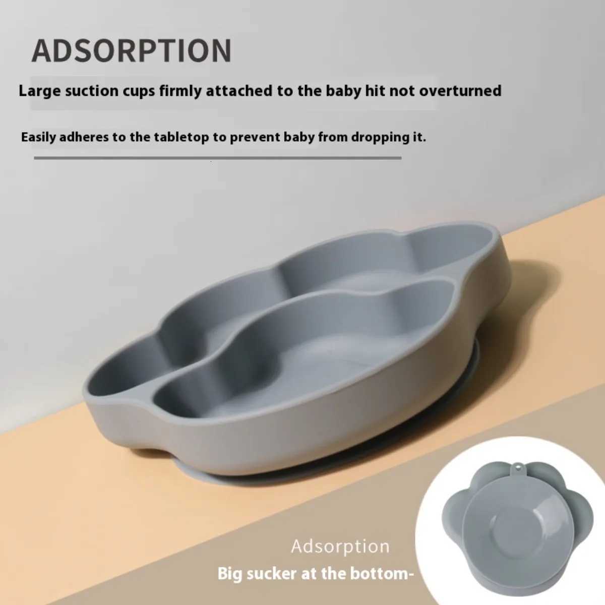 New Baby Feeding Set Silicone Baby Plate Sucker Bowl Cute Babies Dish Plate Toddler Training Tableware Kids Baby Feeding Bowls X250806