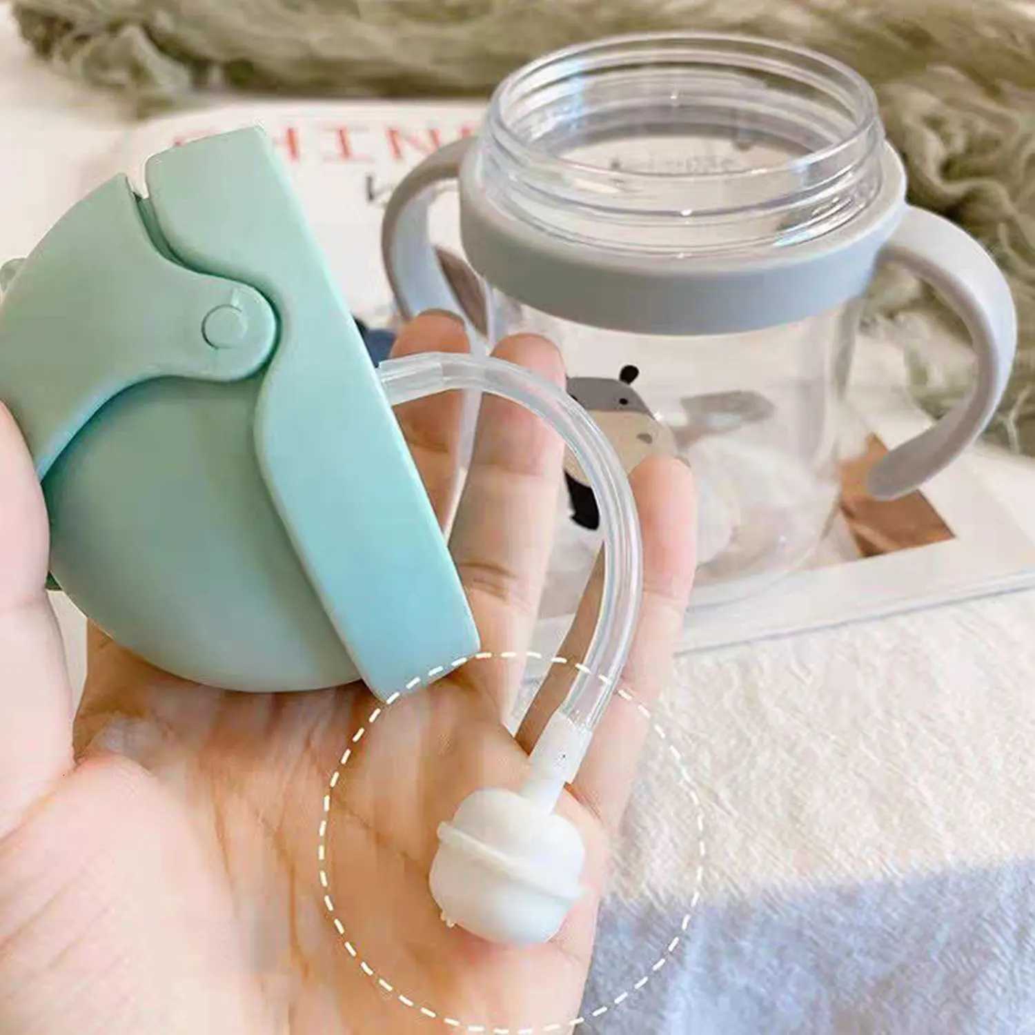 250ML Cartoon Childrens Straw Cup Baby Learning Drinking Cup Plastic Drinking Cup Anti-Choking Portable Kindergarten Water Cup X250806