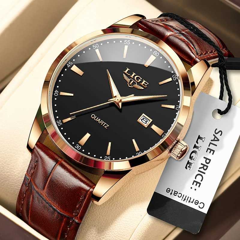 LIGE Military For Men Fashion Business Men Casual Leather Sport Waterproof Mens Quartz Watches Reloj Hombre W250806