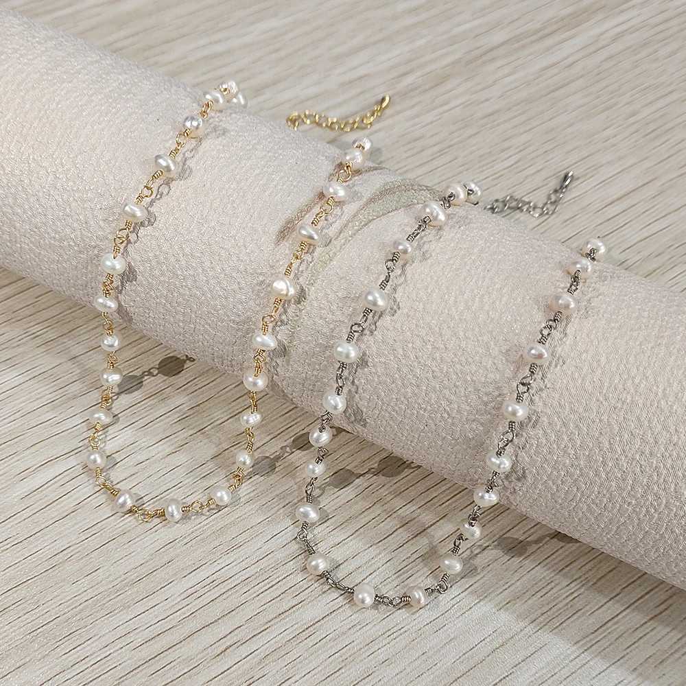Womens High Quality Jewelry Exquisite Gift Lovely Creative Charm 18k Gold Plated Hand Twisted Natural Freshwater Pearl Necklace Y250805