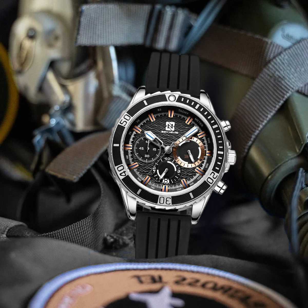 Stylish es 44mm Sports Quartz Sile Str Wrist Install Quartz ment Luxury 30M Diving Men Wrist W250806