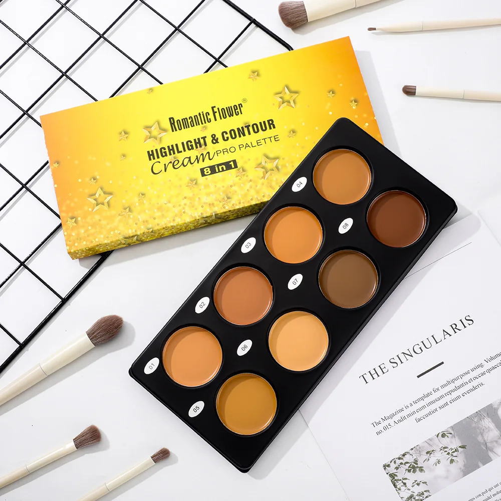 8-in-1 Makeup concealer PaletteFace Contour Concealer palette Waterproof3D Contouring Shadow Makeup Bronze makeup products 250730