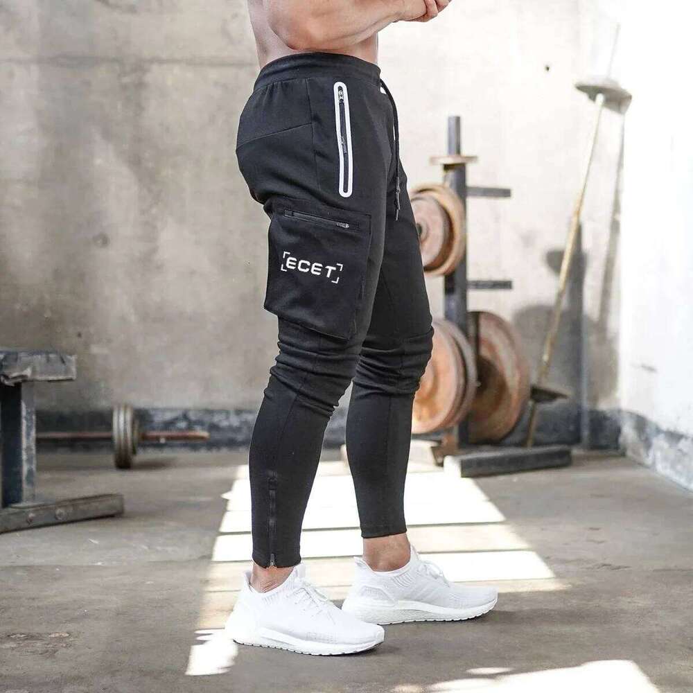 2024 Spring And Autumn New American Sports Men's Solid Color Overalls Outdoor Leisure Fiess Running Training Pants Clothing