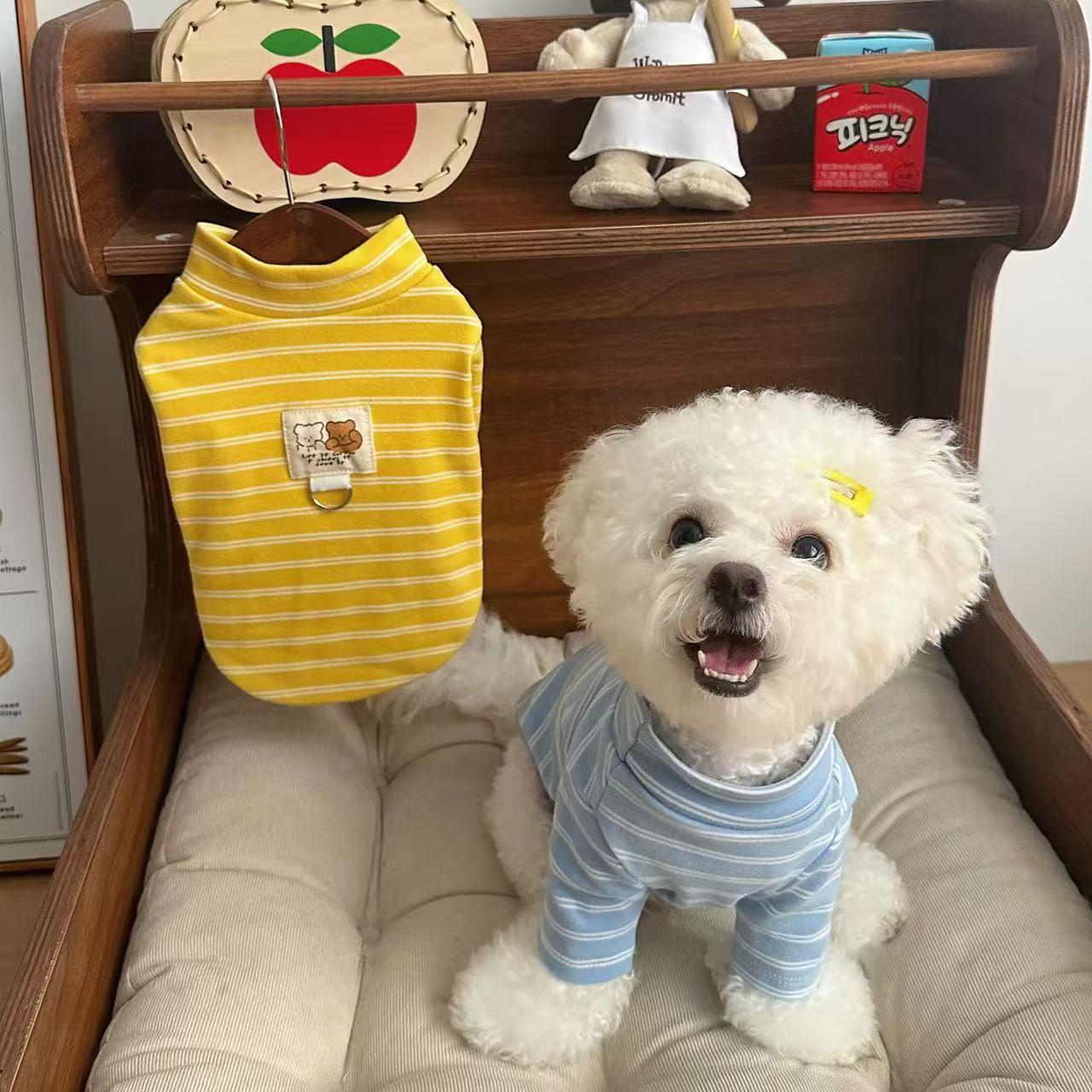 T906 Dog clothes spring and autumn 2025 new small dog Bichon Teddy cute pet cat two-legged T-shirt bottoming shirt