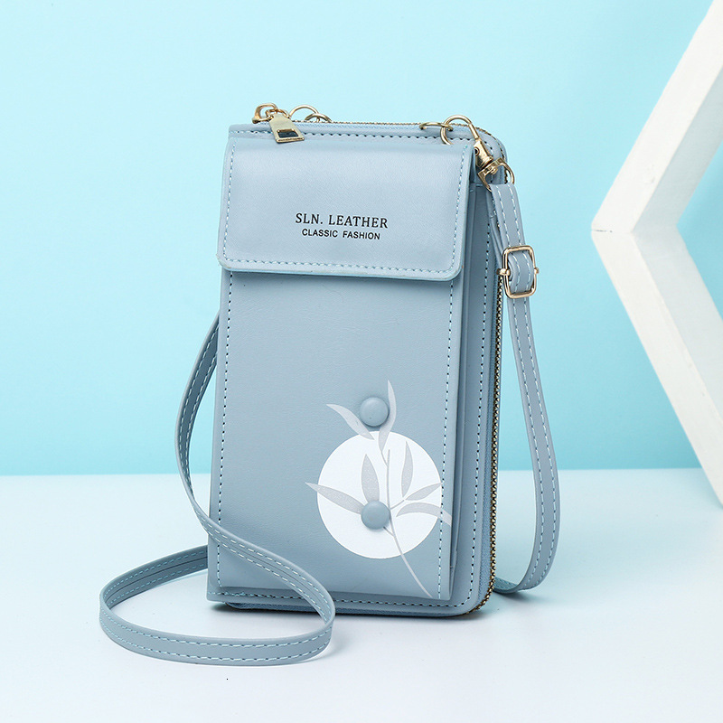 New Women's Wallet Vertical Shoulder Crossbody Korean Style Simple High-end Multifunctional Phone Bag